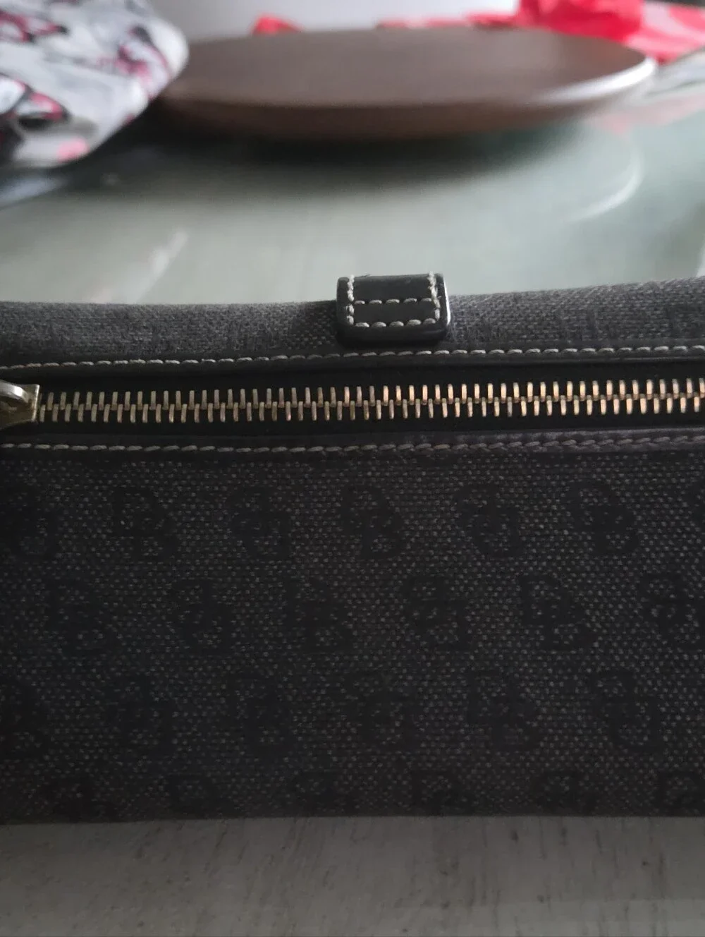 Dooney & Bourke Black Signature Wallet with Gold Hardware